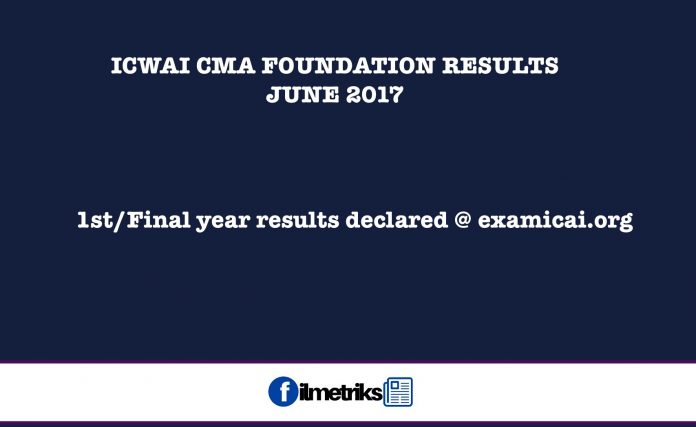 ICWAI CMA foundation results 2017
